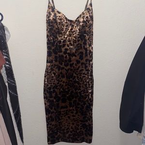 Windsor Velvet Leopard Midi Dress